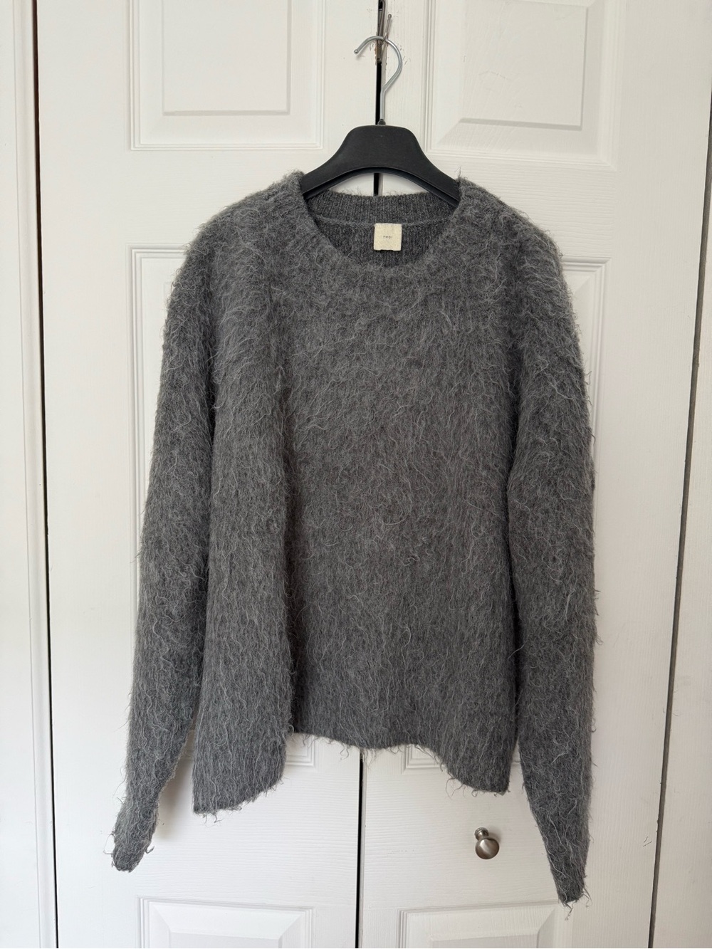 TWOI Design Lab Fuzzy Gray Crewneck Sweater